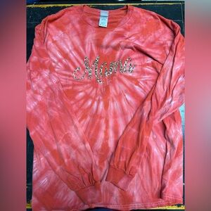 Red Tie-Dye Long Sleeve Shirt